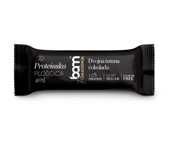 Proteinska ploščica s sladilom, Dvojna temna čokolada
